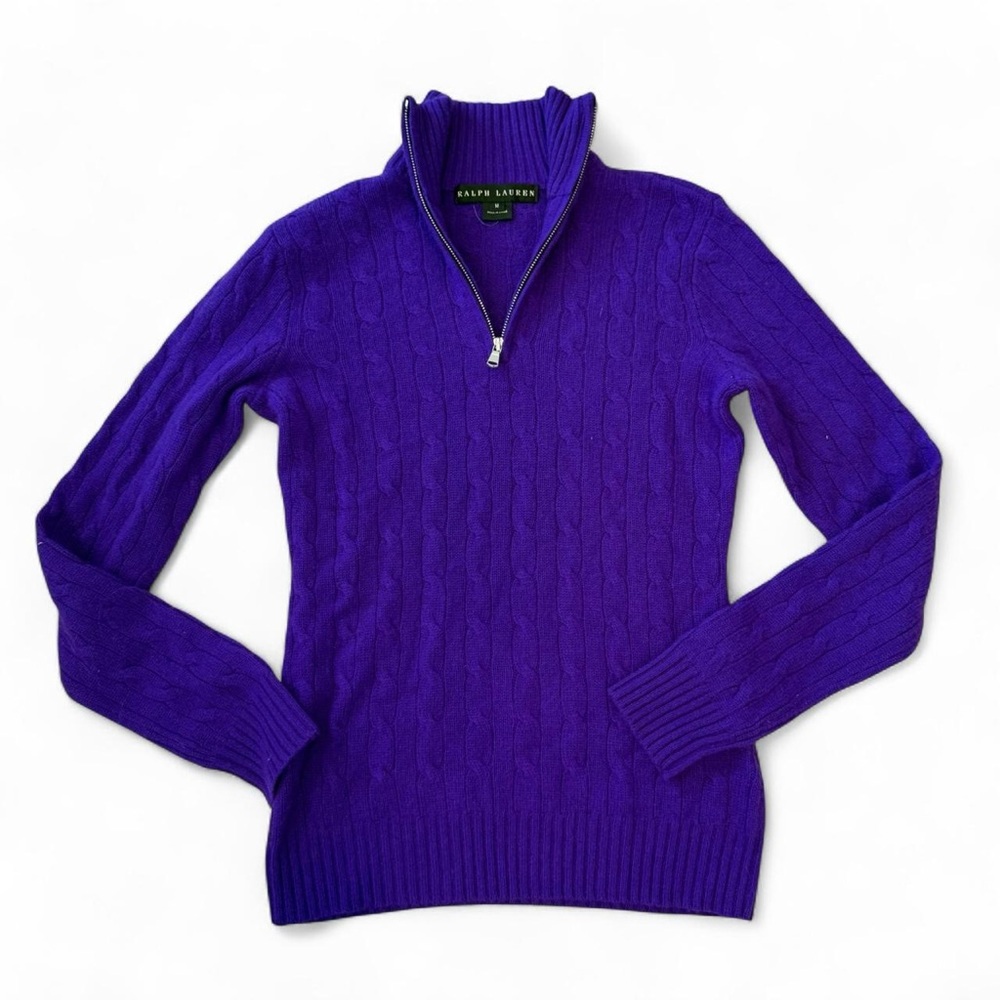 Ralph Lauren Women's Vibrant Purple Turtleneck Sweater